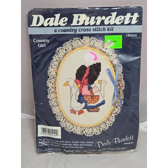 VTG Dale Burdett “Country Girl” Country Cross Stitch Kit girl w/ geese CK1010 - Picture 1 of 2